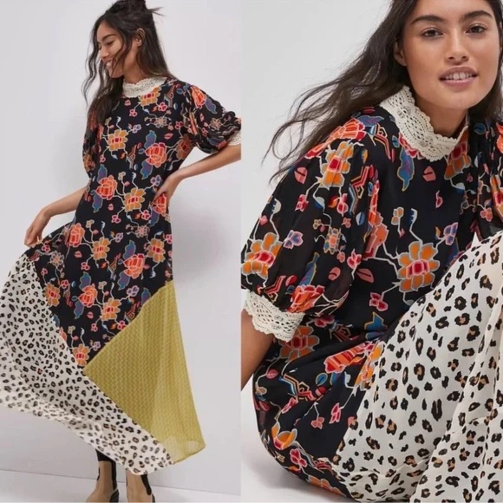 NWT Anthropologie Soniya Maxi Dress by Verb by Pallavi Singhee floral Large